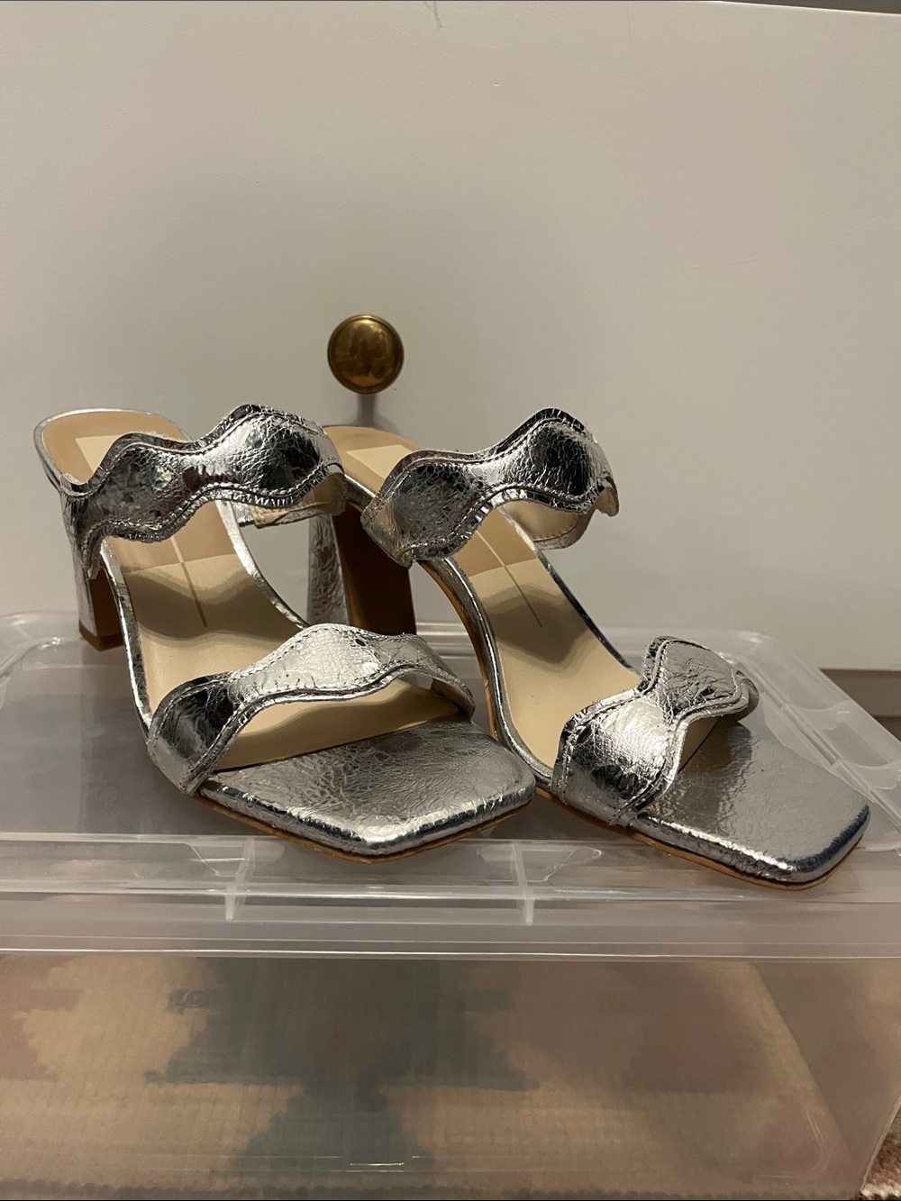 Dolce Vita Silver Metallic Heeled Sandals